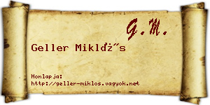 Geller Miklós névjegykártya