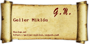 Geller Miklós névjegykártya
